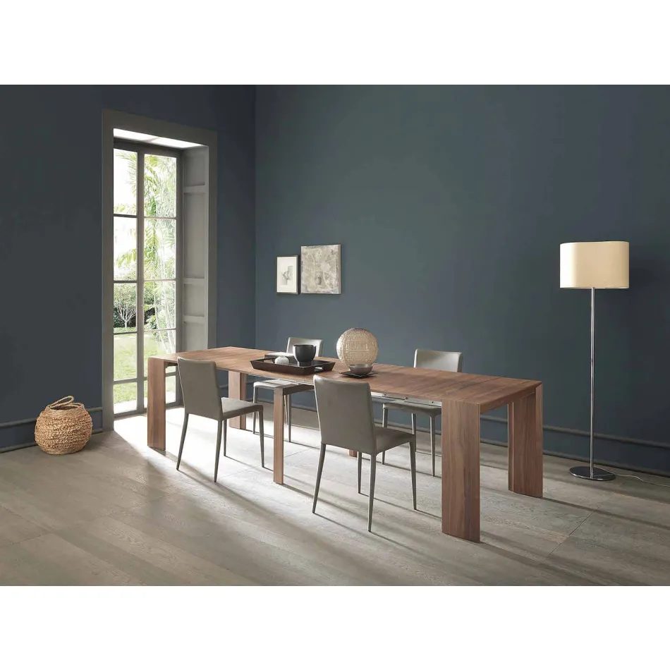 Consolle Allungabile Fino a 295 cm in Legno di Design Made in Italy - Temocle Viadurini