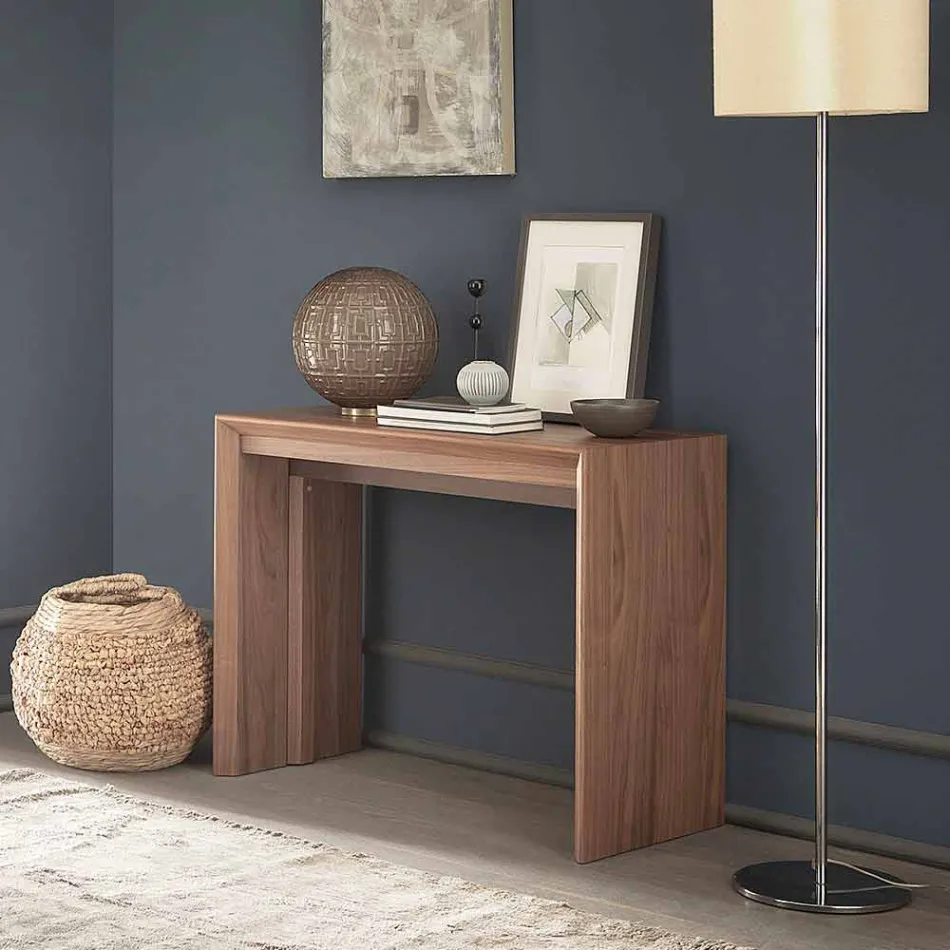 Consolle Allungabile Fino a 295 cm in Legno di Design Made in Italy - Temocle Viadurini