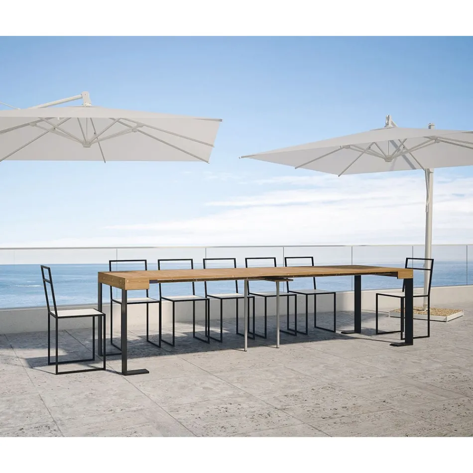 Consolle Allungabile Fino a 300 cm con Telaio Antracite Made in Italy - Gigante Viadurini