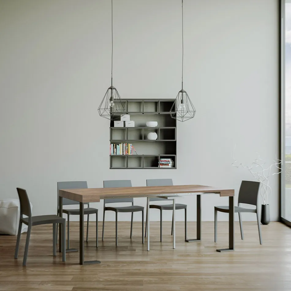 Consolle Allungabile Fino a 300 cm con Telaio Antracite Made in Italy - Gigante Viadurini