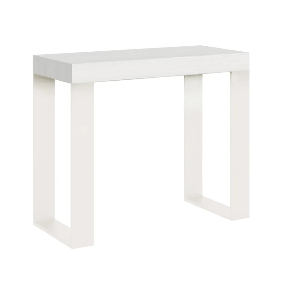 Consolle Allungabile Fino a 300 cm con Telaio Bianco Made in Italy - Tesoro Viadurini