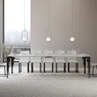 Consolle Allungabile Moderna in Legno e Metallo Antracite Made in Italy – Sassone Viadurini