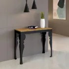 Consolle Allungabile Moderna in Legno e Metallo Antracite Made in Italy – Sassone Viadurini