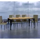 Consolle Allungabile Moderna in Legno e Metallo Antracite Made in Italy – Sassone Viadurini