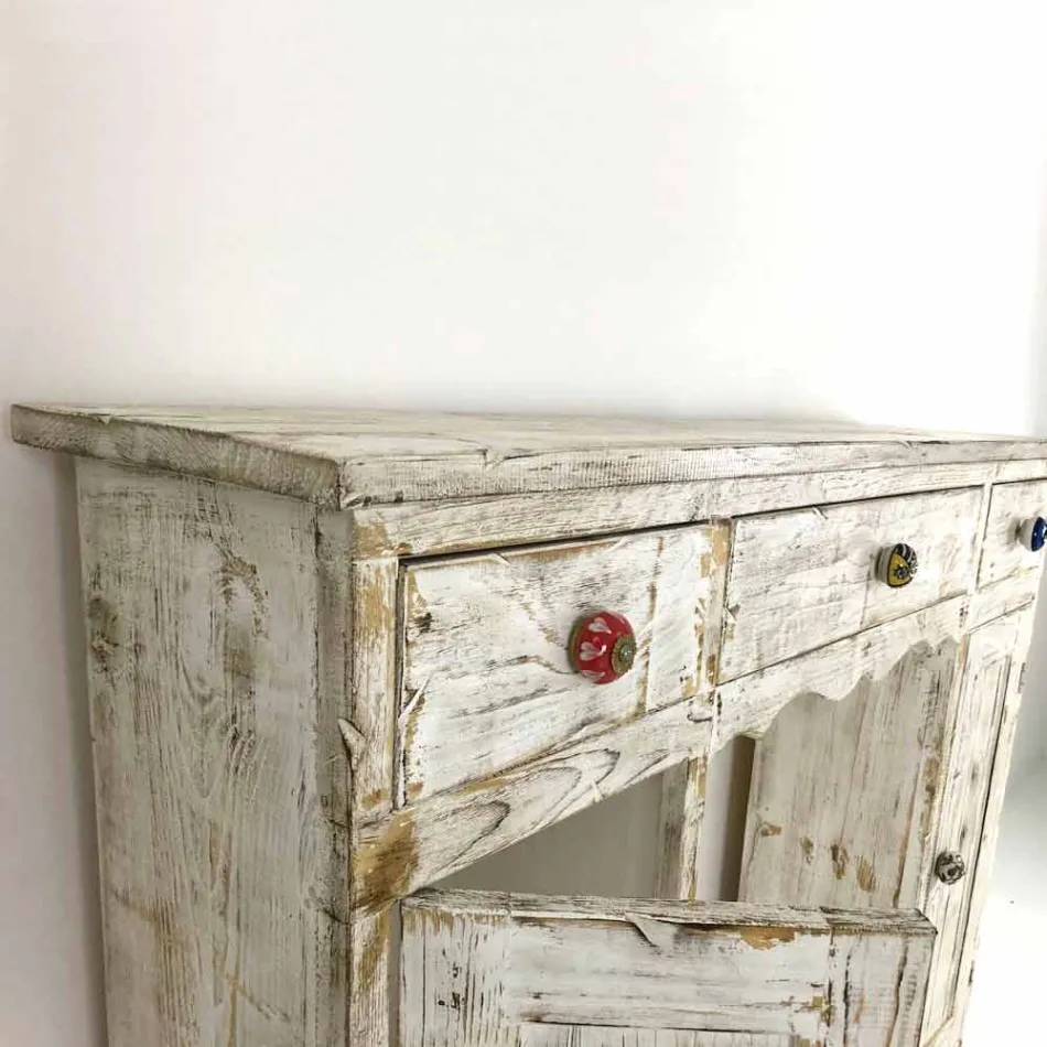 Consolle Artigianale in Legno Massello di Abete Made in Italy - Carminia Viadurini