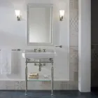 Consolle Bagno L 65 cm Ceramica e Piedi in Metallo Vintage Made in Italy Nausica Viadurini