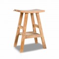 Consolle Bagno Moderna in Legno Teak Naturale con Ganci Laterali - Zacary