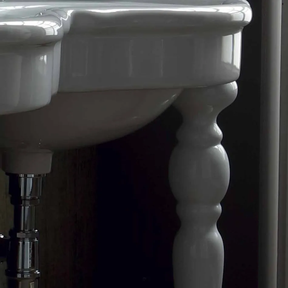 Consolle da bagno classica a doppia vasca fatta in Italia, Magda Viadurini