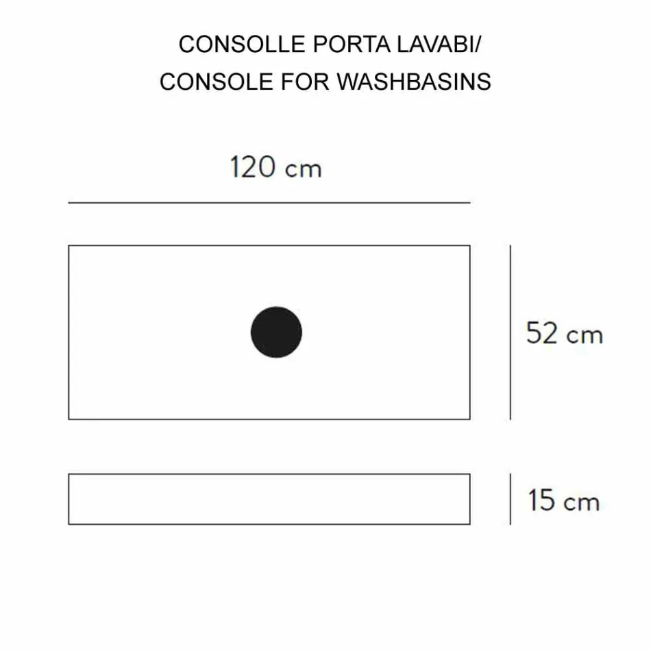 Consolle da Bagno con Lavabo e Mensola in Gres Porcellanato 4 Finiture - Ramina Viadurini