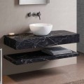 Composizione 3 Mobili Bagno Sospesi in Gres Porcellanato Made in Italy - Ramina