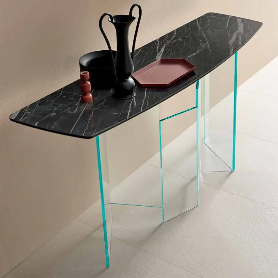 Consolle da Salotto di Design in Ceramica e Vetro Made in Italy – Random Viadurini