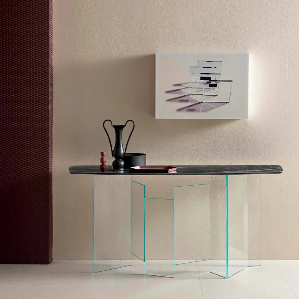 Consolle da Salotto di Design in Ceramica e Vetro Made in Italy – Random Viadurini