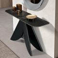 Consolle da Soggiorno in Metallo e Piano in Ceramica Effetto Marmo - Cristiana