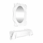 Consolle design moderno in plexiglass bianco drappeggiato Wish Viadurini