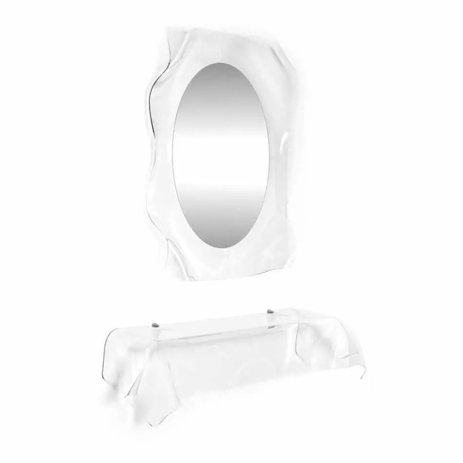 Consolle design moderno in plexiglass trasparente drappeggiato Wish Viadurini