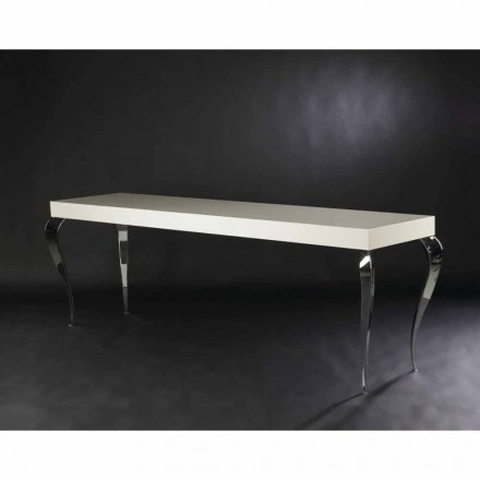 Consolle di design a quattro gambe in MDF e acciaio Luigi Viadurini