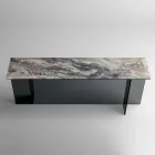 Consolle di Design con Piano in Marmo e Base in Vetro Made in Italy - Molino Viadurini