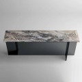 Consolle di Design con Piano in Marmo e Base in Vetro Made in Italy - Molino