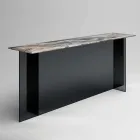 Consolle di Design con Piano in Marmo e Base in Vetro Made in Italy - Molino Viadurini