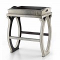 Consolle di design moderno con vassoio in cavallino grigio Felicia 