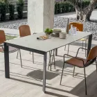 Consolle Estensibile da Esterno con Base in Metallo e Piano in Hpl - Aghetto Viadurini