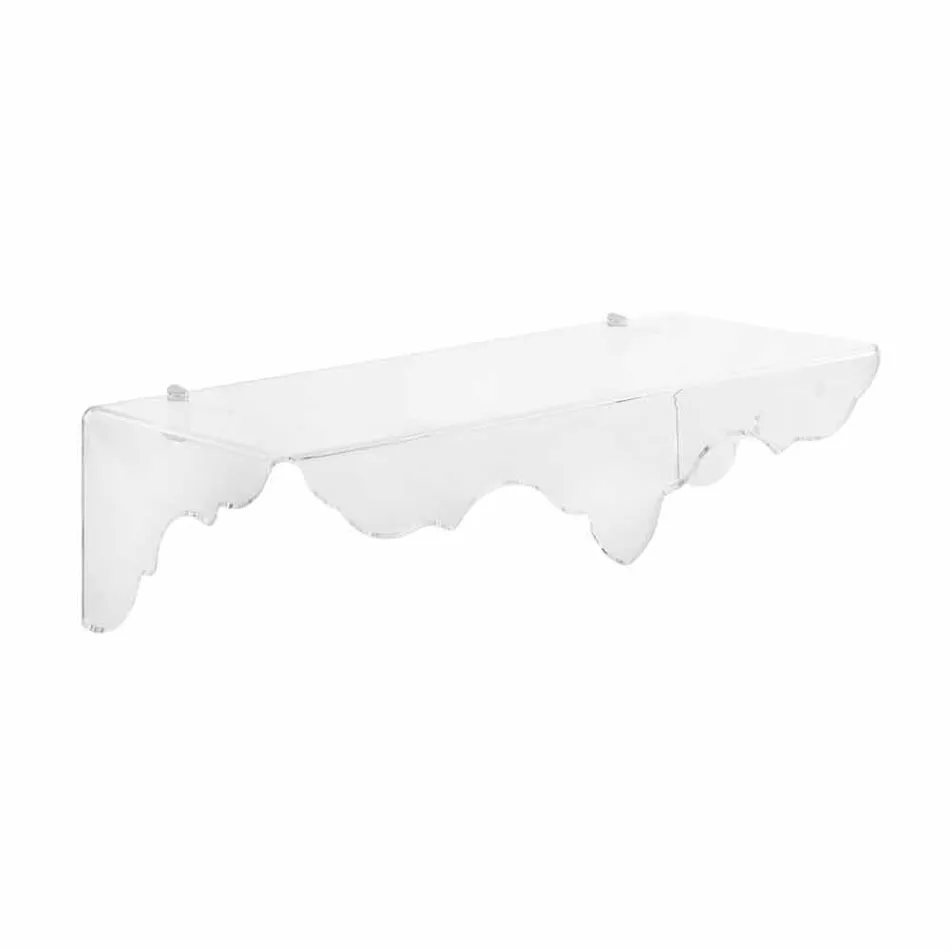 Consolle fissa a muro in plexiglass trasparente Bianca, made in Italy Viadurini