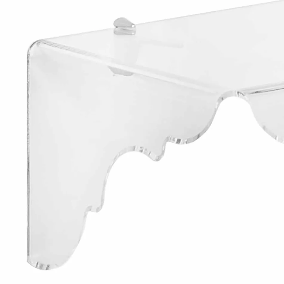 Consolle fissa a muro in plexiglass trasparente Bianca, made in Italy Viadurini