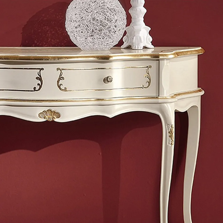 Consolle Ingresso Classica in Legno con 1 Cassetto Made in Italy - Leonor Viadurini