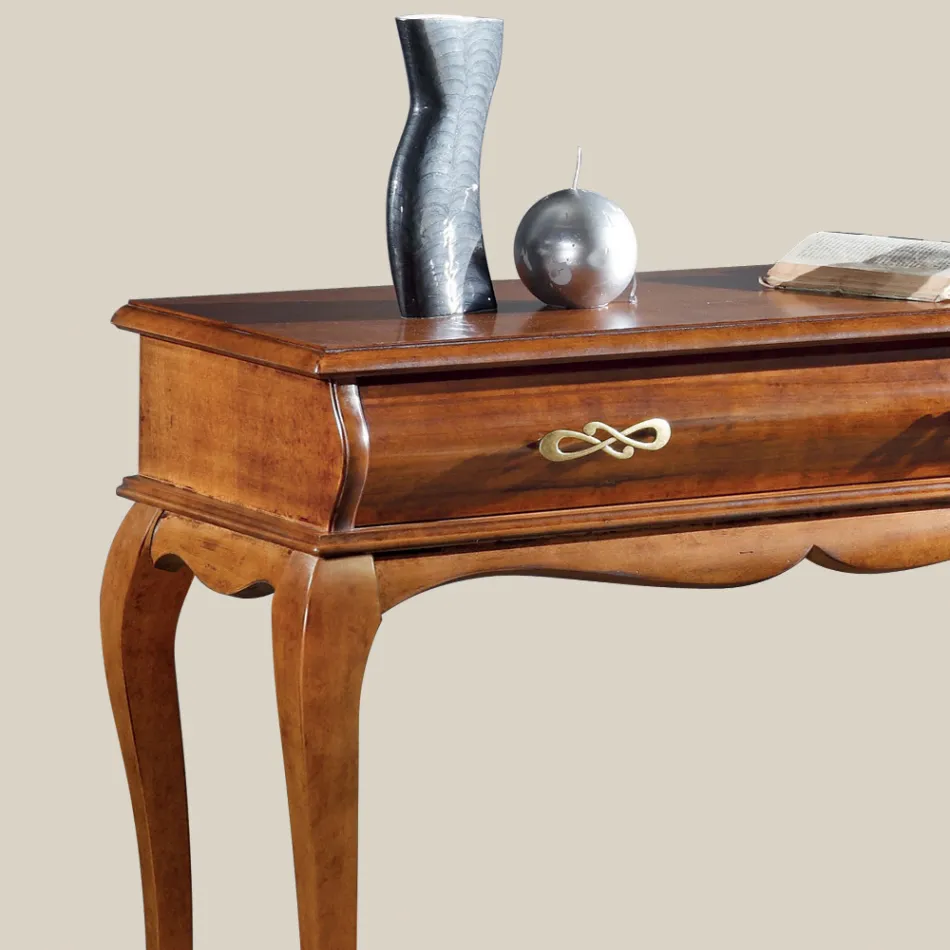 Consolle Ingresso Classica in Legno con Cassetto Made in Italy - Hastings Viadurini