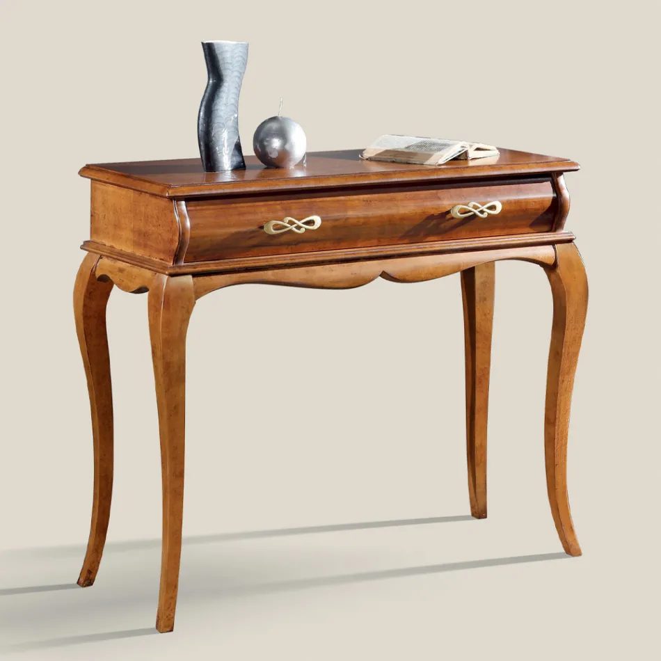 Consolle Ingresso Classica in Legno con Cassetto Made in Italy - Hastings Viadurini