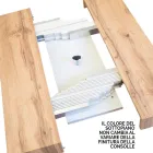 Consolle Moderna Allungabile a 300 cm con Telaio Bianco Made in Italy - Specchio Viadurini