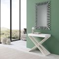 Consolle Moderna Allungabile a 300 cm con Telaio Bianco Made in Italy - Specchio