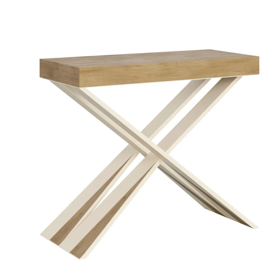 Consolle Moderna Allungabile a 300 cm con Telaio Bianco Made in Italy - Specchio Viadurini