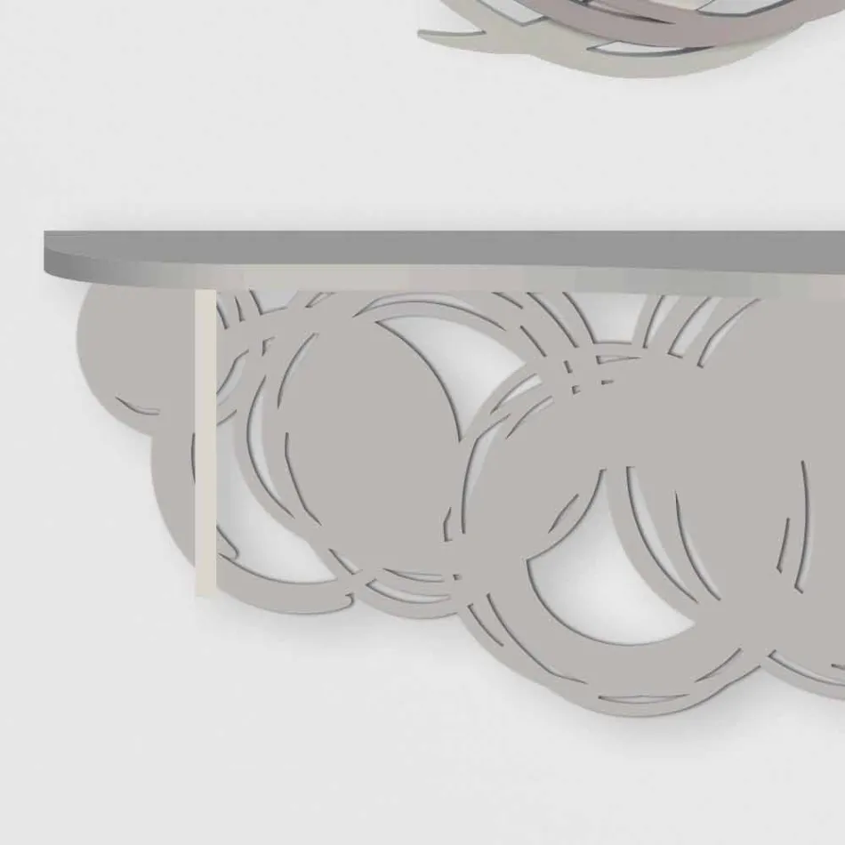 Consolle Moderna di Design in Legno Sabbia e Beige da Fissare a Parete - Orbita Viadurini