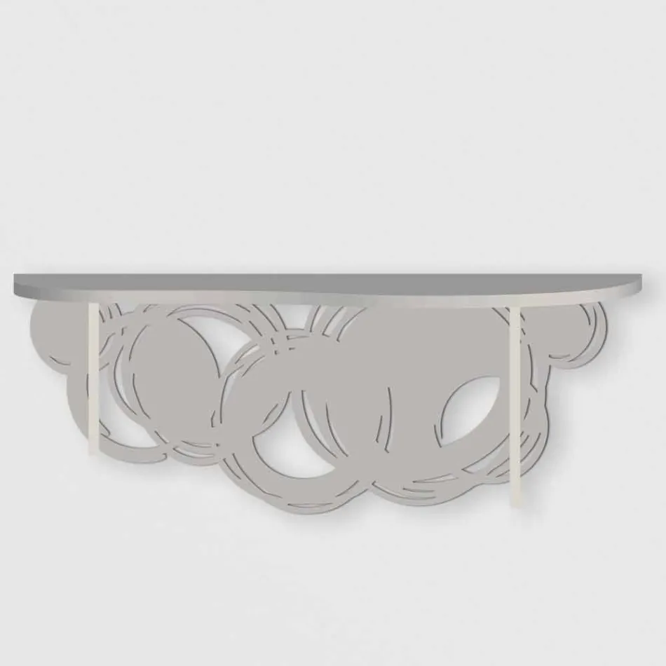Consolle Moderna di Design in Legno Sabbia e Beige da Fissare a Parete - Orbita Viadurini