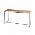 Consolle rettangolare in legno e metallo 100% Made in Italy Flora