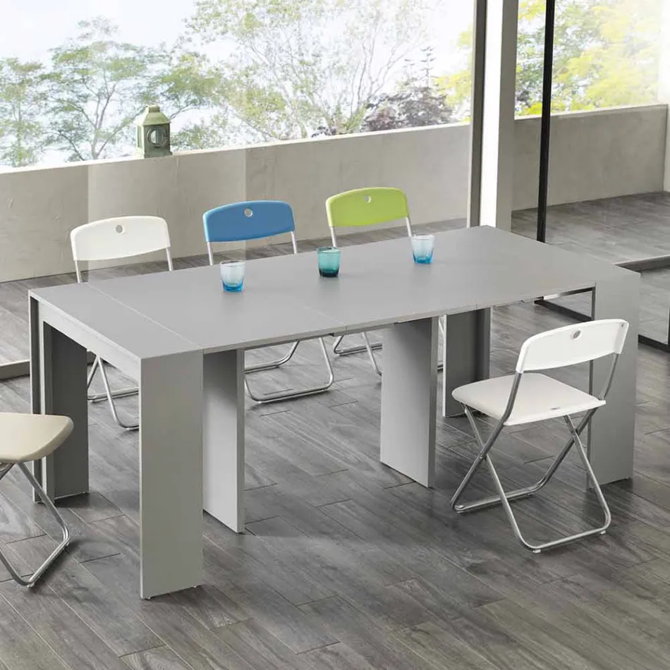 Consolle/Tavolo da pranzo allungabile, l. 42,50/302,50xp.90 cm, Alvaro Viadurini
