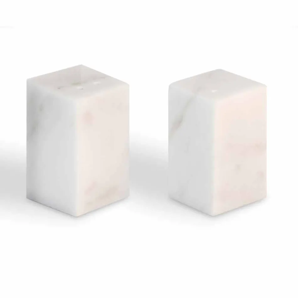 Contenitori per Sale e Pepe in Marmo Bianco di Carrara Made in Italy - Julio Viadurini