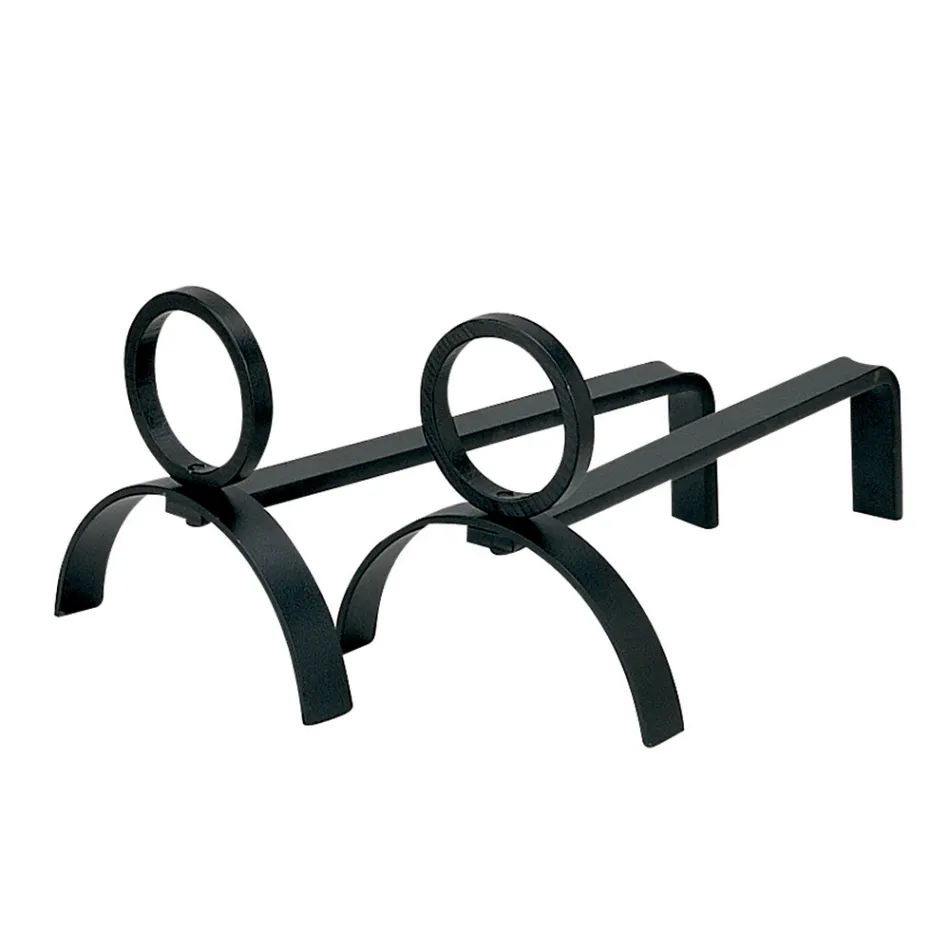 Coppia di Alari per il Camino in Metallo Altezza 21 cm Made in Italy - Sari Viadurini