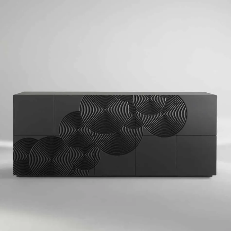 Credenza a 10 ante Ardesia, design moderno, bianca, nera oppure oro Viadurini