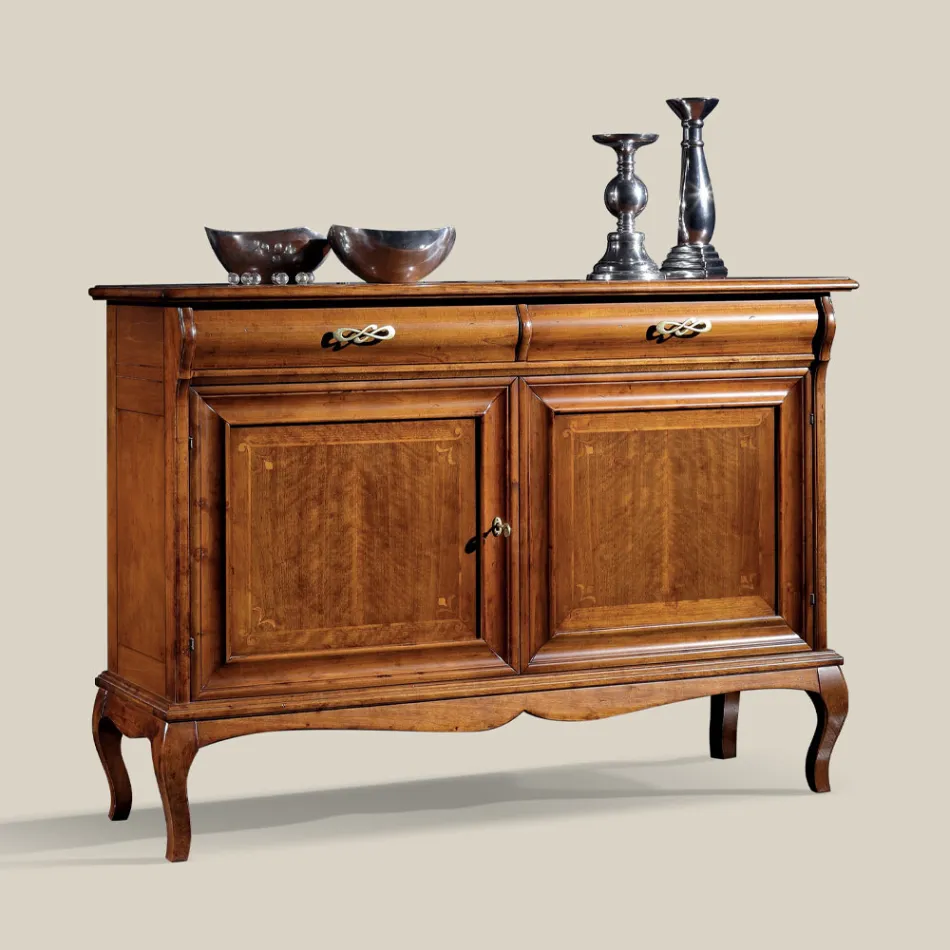 Credenza Classica da Soggiorno in Legno di Noce Made in Italy - Helisa Viadurini
