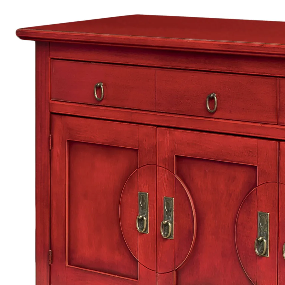 Credenza con 3 Ante e 3 Cassetti in Diverse Finiture Made in Italy - Ganesha Viadurini
