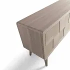 Credenza con 3 ante in legno di noce massello design moderno Nensi Viadurini