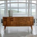Credenza con 3 ante in legno di noce massello design moderno Nensi
