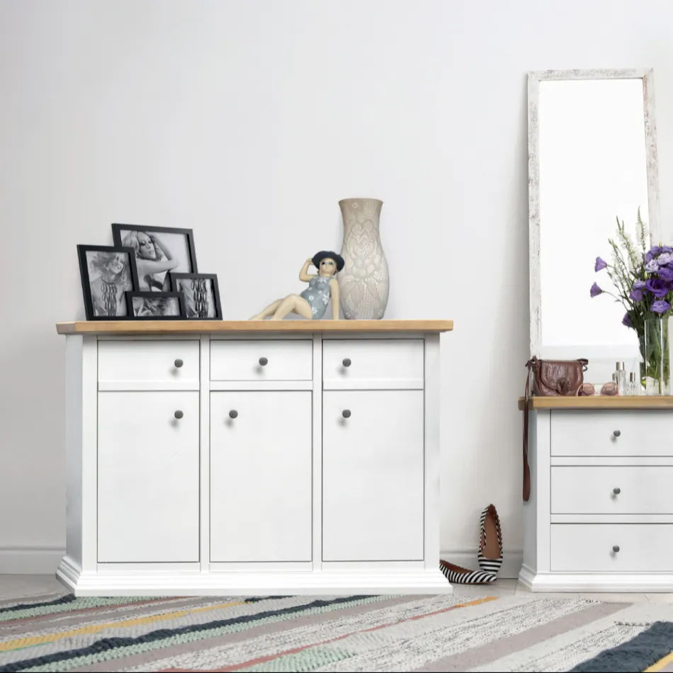 Credenza con Struttura in Particelle di Legno Impiallacciato Made in Italy - Odino Viadurini