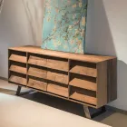 Credenza da Soggiorno con 2 Ante Centrali e 6 Cassetti Laterali - Slide Viadurini