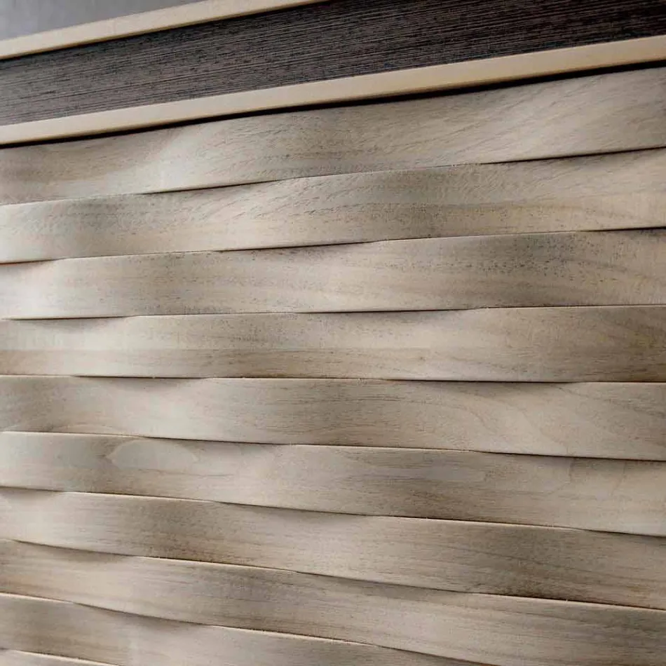 Credenza design moderno in legno massello, L192 x P 50 cm, Teresa  Viadurini