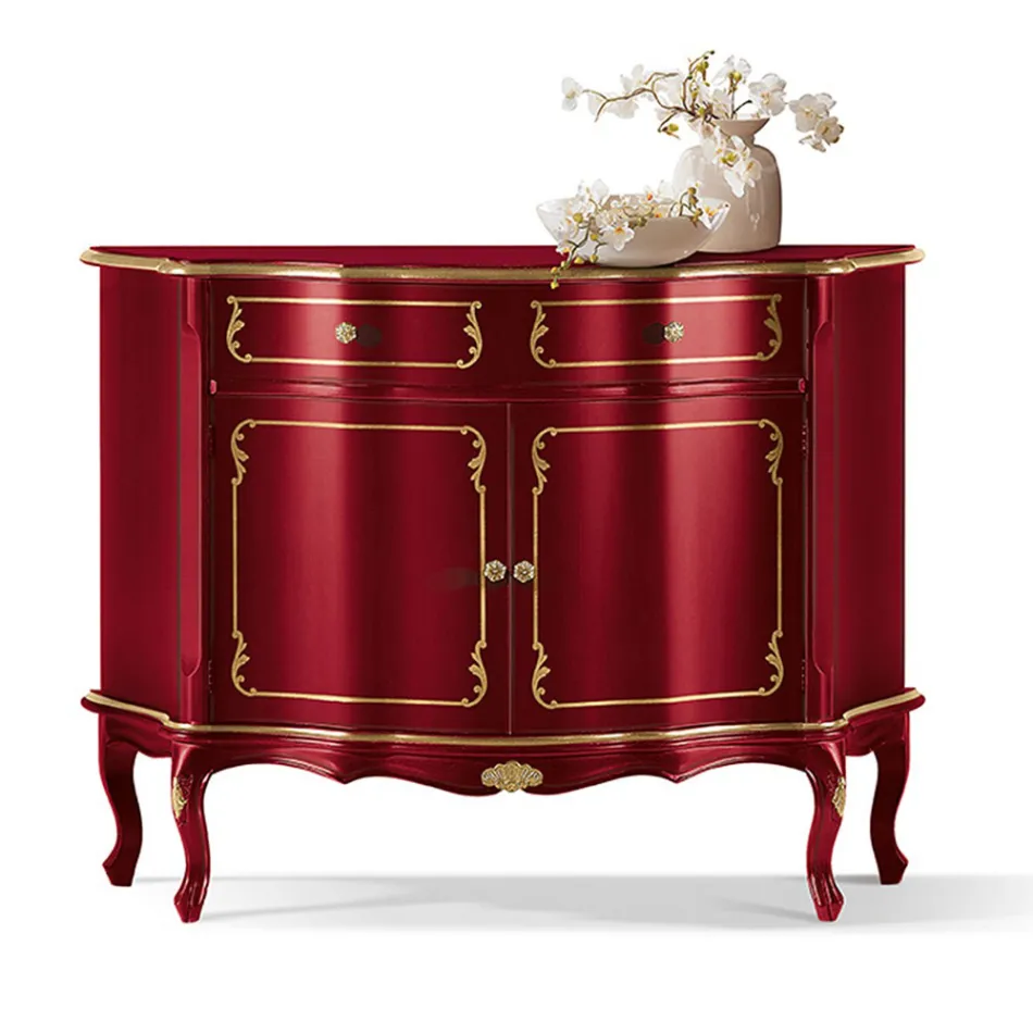 Credenza di Lusso con 2 Ante e 1 Cassetto in Legno Made in Italy - Leonor Viadurini