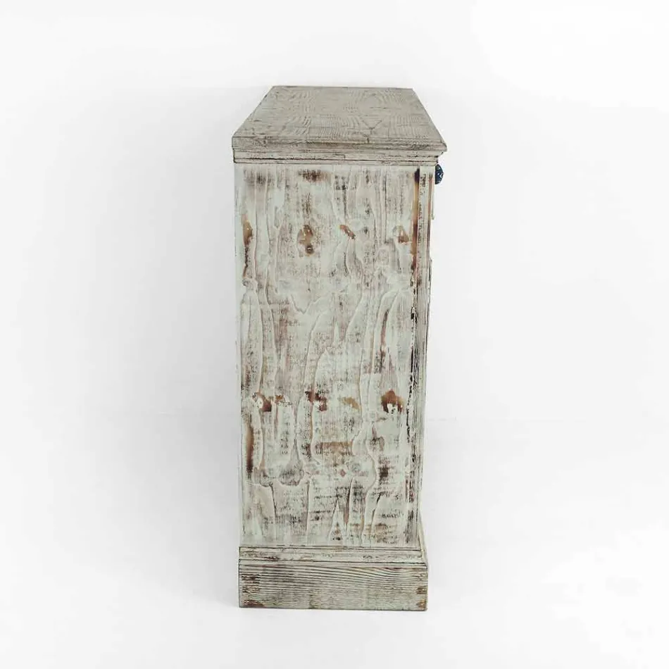 Credenza in Legno di Abete Massello con Ripiani Interni Made in Italy - Pierrot Viadurini
