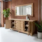 Credenza in Legno di Pino Naturale Invecchiato con 2 o 4 Ante - Aituno Viadurini